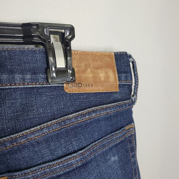 GAP 1969 Men's Slim Dark Wash Straight Boot Cut Jeans W 34 X 30 L - Picture 6 of 12